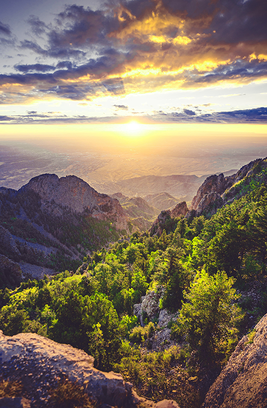 Plakate stue soloppgang på fjellet - Tenstickers