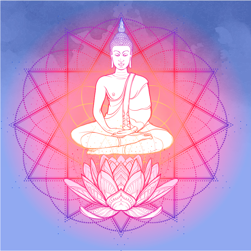 Plakate stue mandala buddha mediterende - Tenstickers