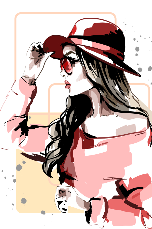 Plakate stue damer med hatt - Tenstickers