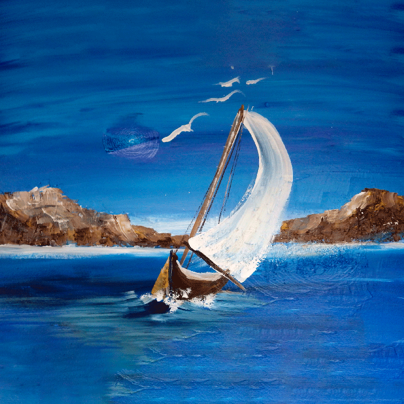 Plakate stue seilbåter - Tenstickers