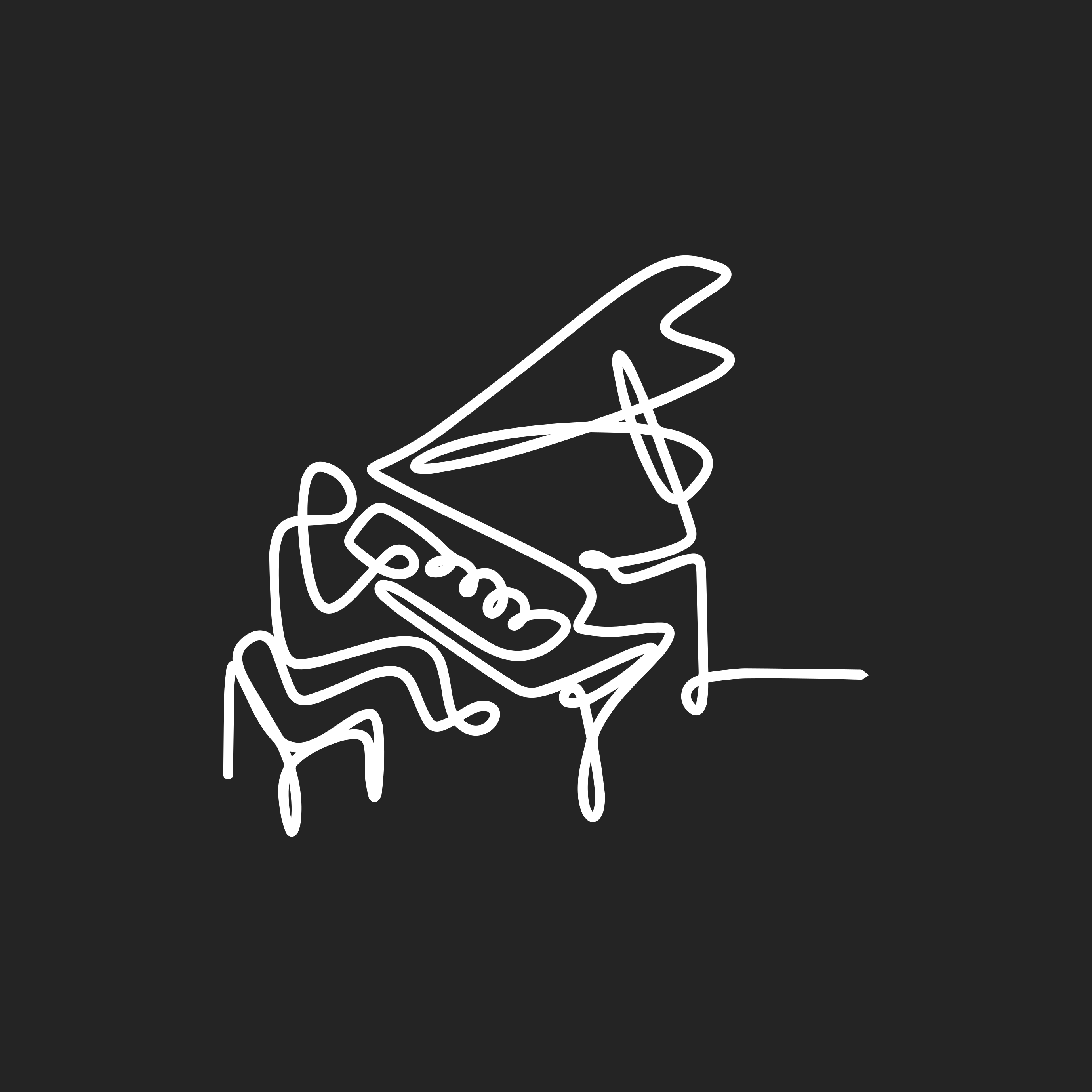 Plakate stue pianist lineart søtt design - Tenstickers