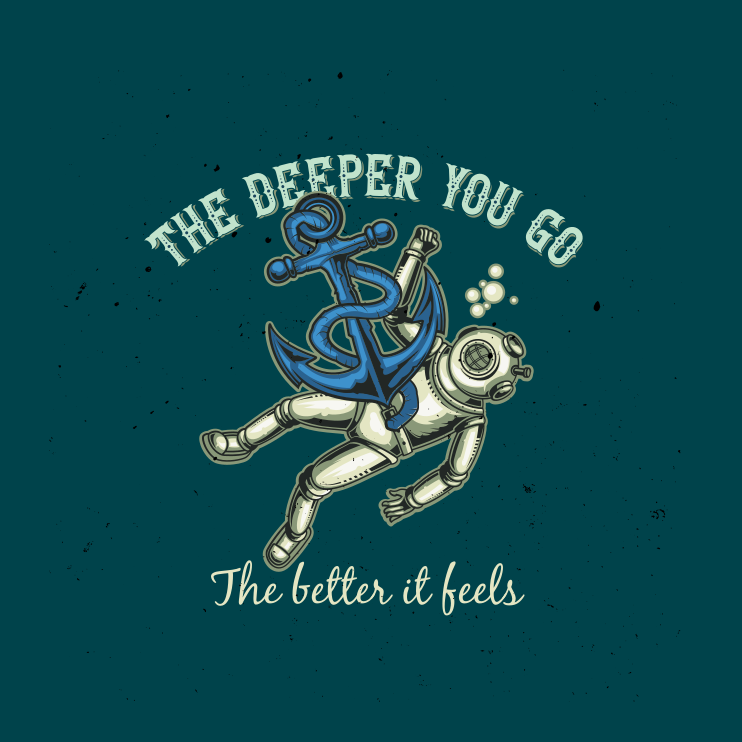 Plakate stue jo dypere du går - Tenstickers