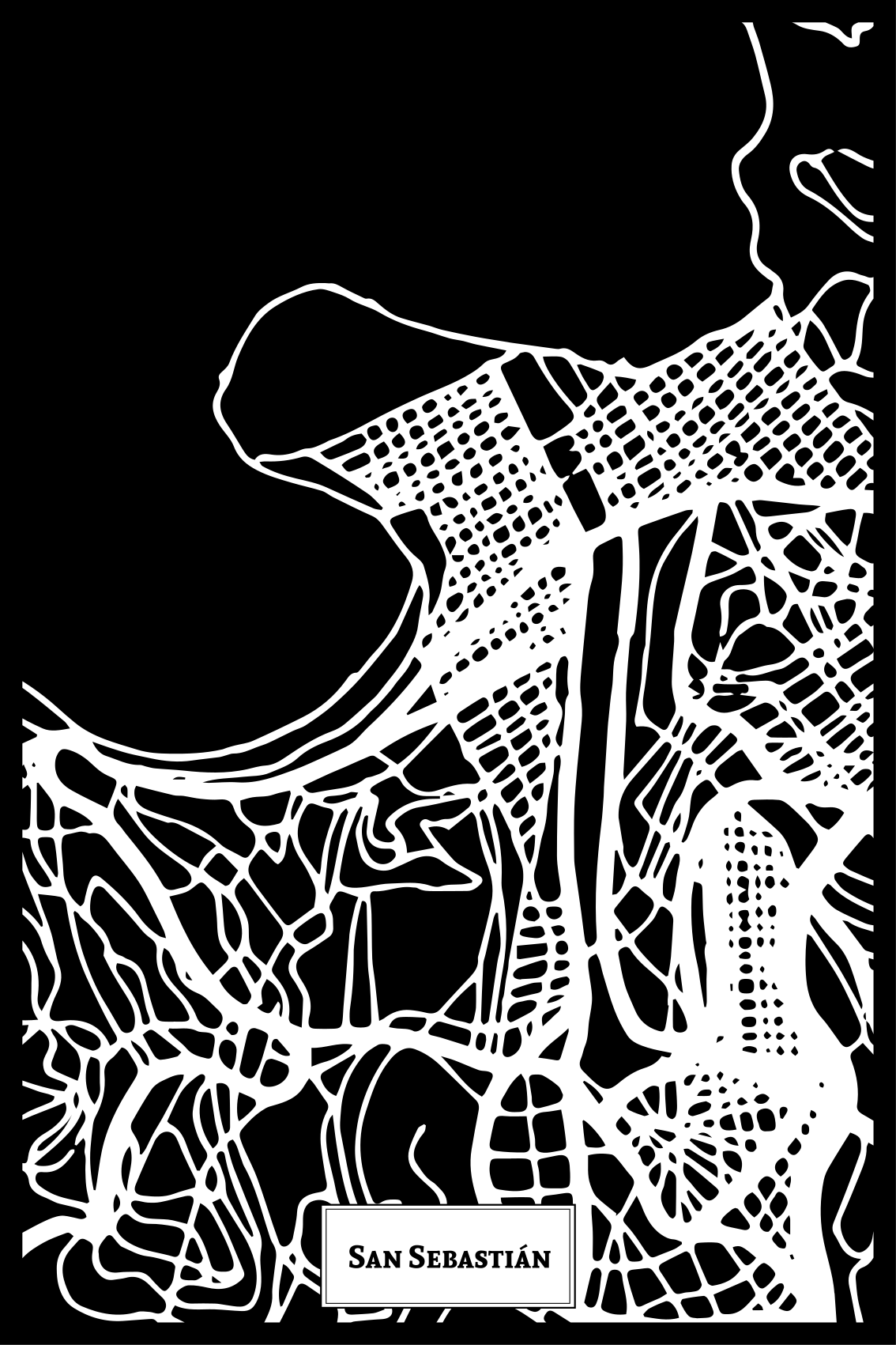 Plakate stue topografisk kart san sebastián - Tenstickers