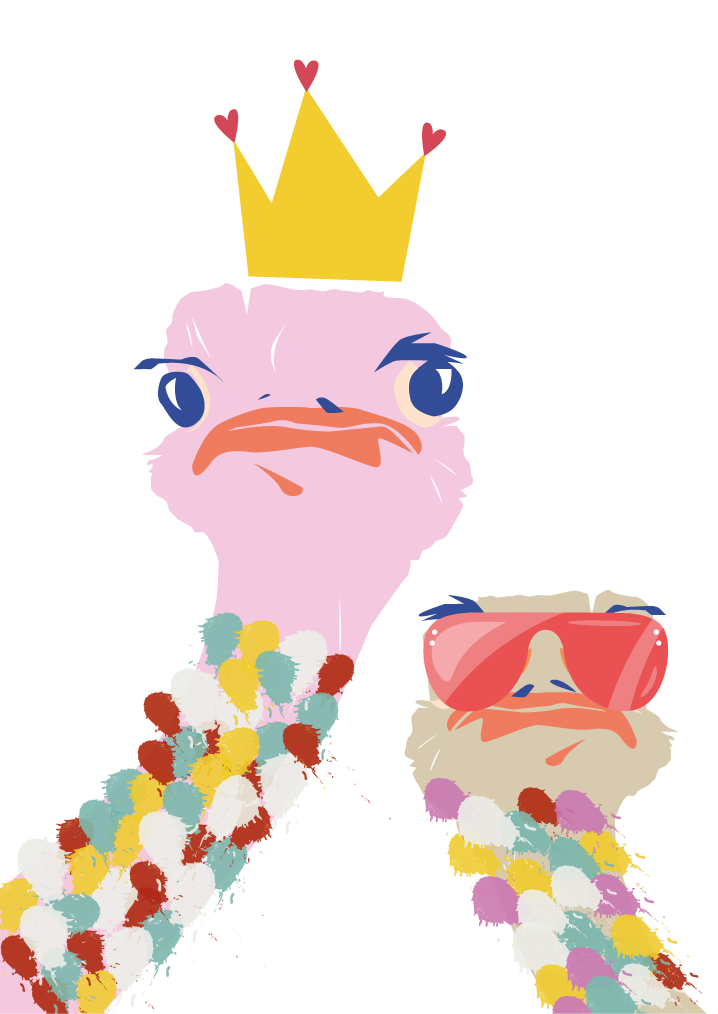 Plakate stue fargerike struts i kunstnerisk stil - Tenstickers