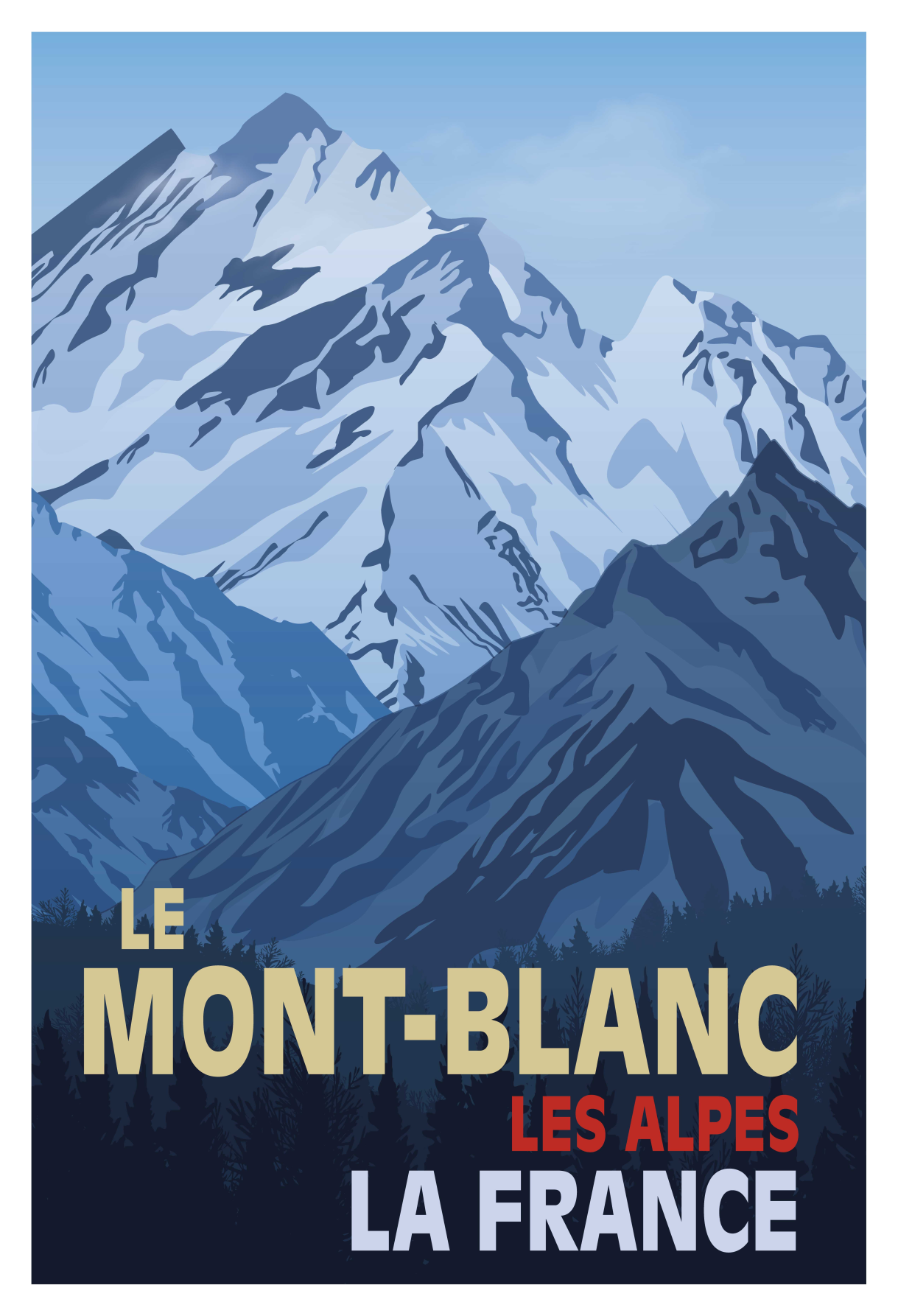 Mont-blanc retro stil plakate stue - Tenstickers