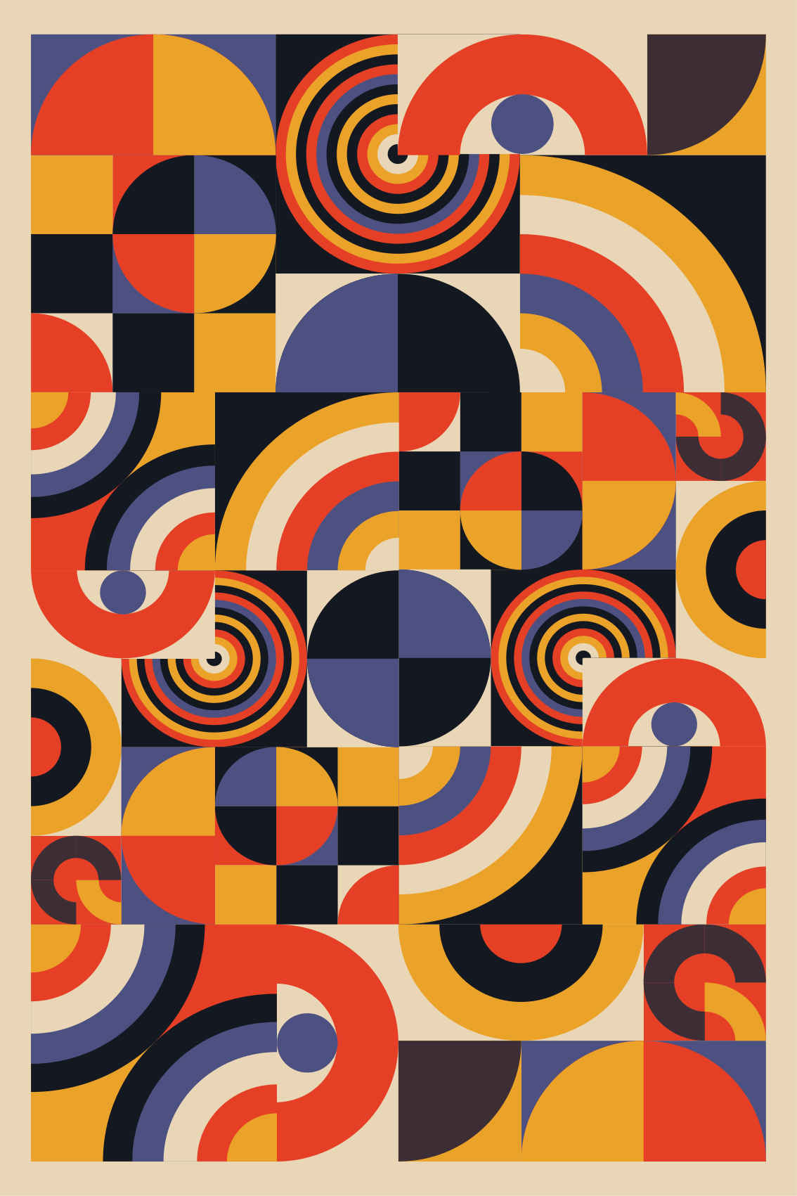 Plakate stue fargerike bauhaus sirkler - Tenstickers