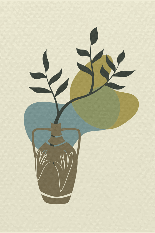 Japandi minimalistisk natur plakate stue - Tenstickers