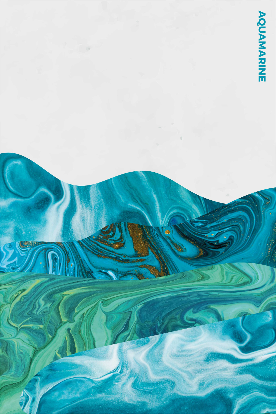 Plakate stue aquamarine bølgelinjer - Tenstickers