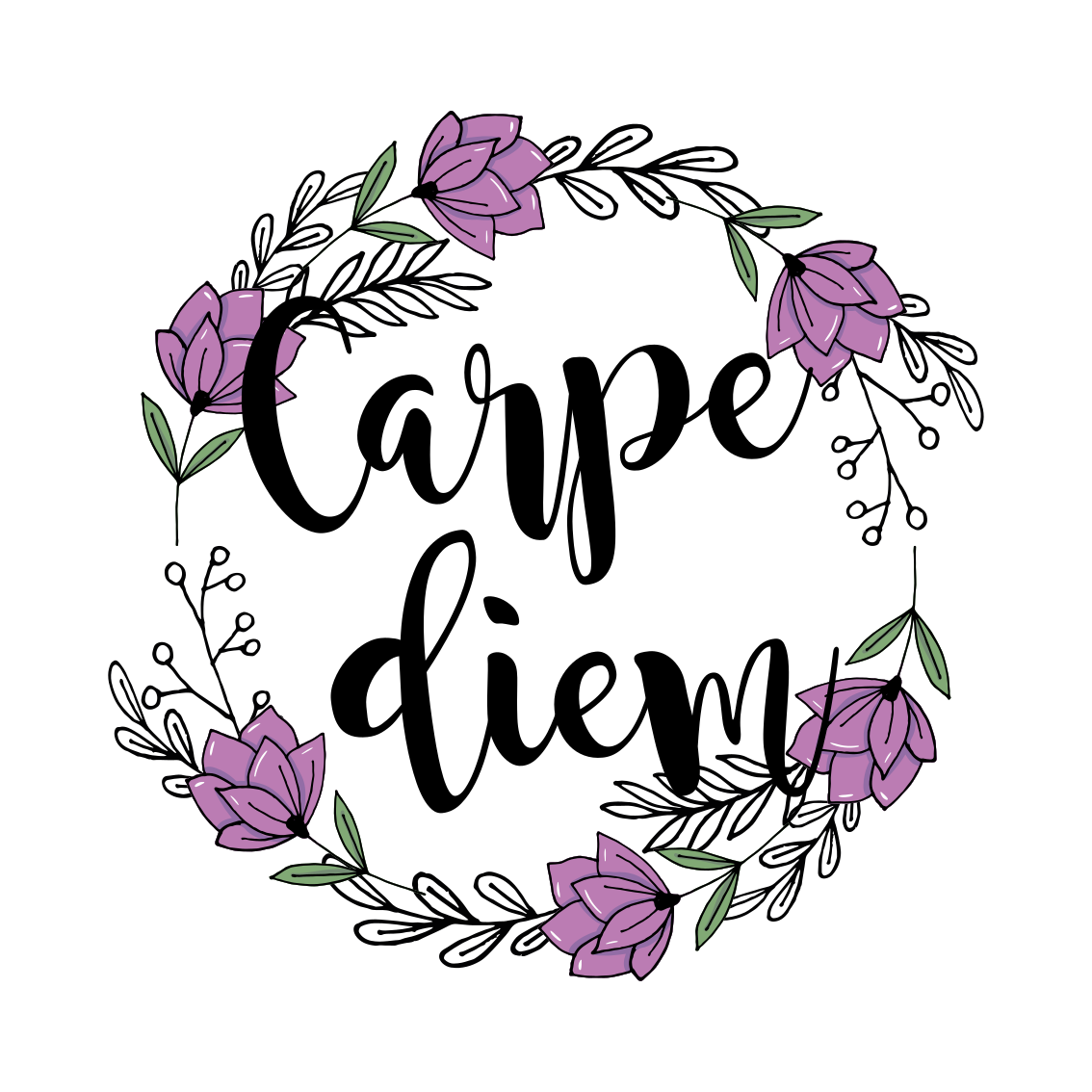 Plakate stue fargerikt blomsterdesign carpe diem - Tenstickers