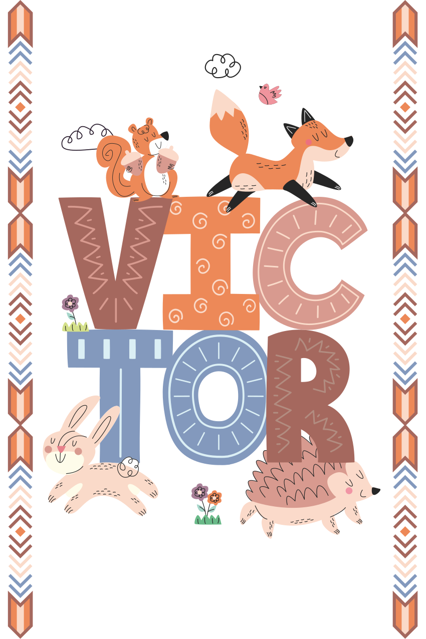 Barneplakate med navn på skogsdyr - Tenstickers