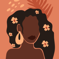 Blomsterplakat estetisk abstrakt kvinne - Tenstickers