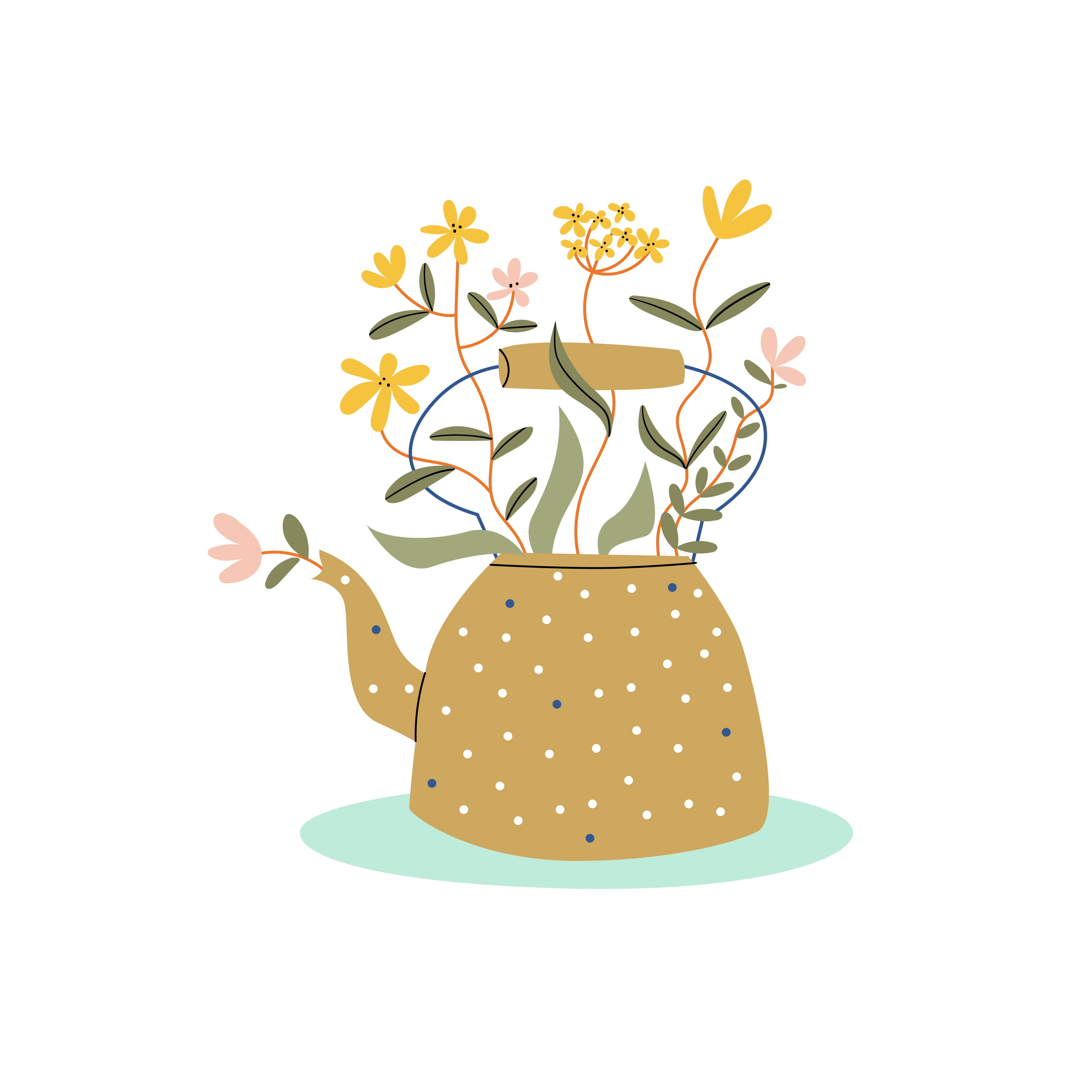 Abstrakt vannkanne blomsterplakat - Tenstickers