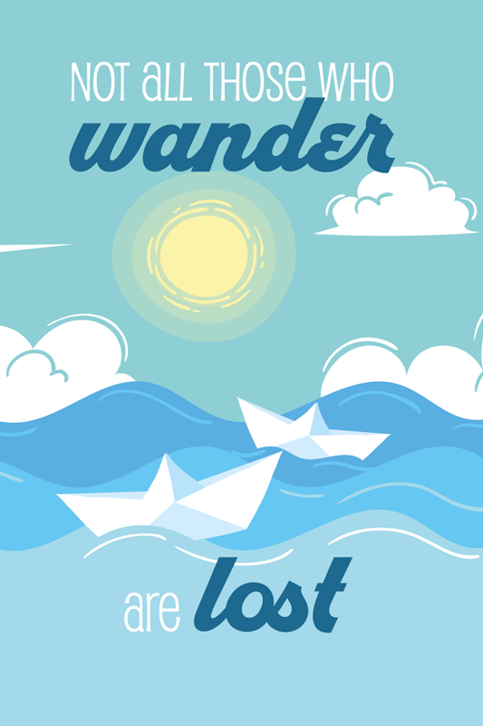 Wander lost sitater solskinn tekstplakat - Tenstickers