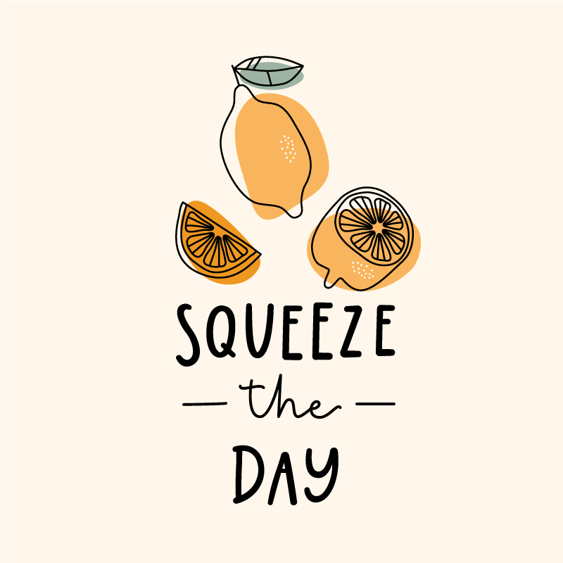 Tekstplakat morsom sitat med sitron og appelsin - Tenstickers