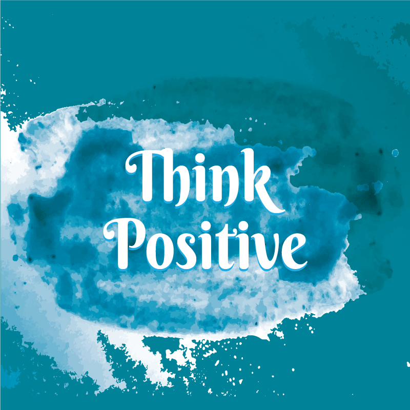Think positive tekstplakat - Tenstickers