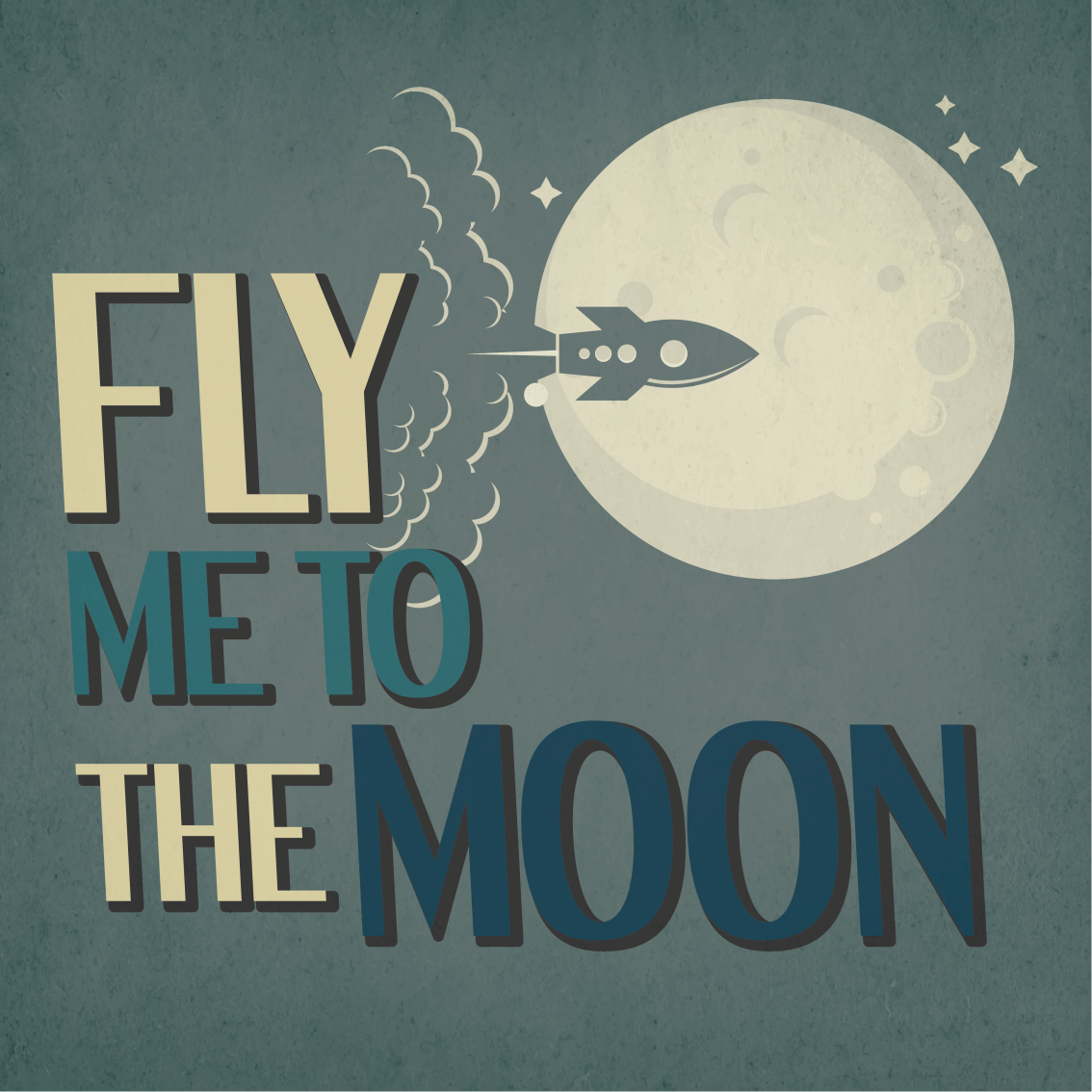 Plakat tenåringer rakettreise månen - Tenstickers