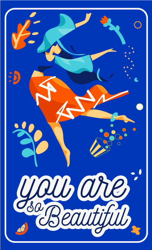 Tekstplakat du er så vakker som danser - Tenstickers