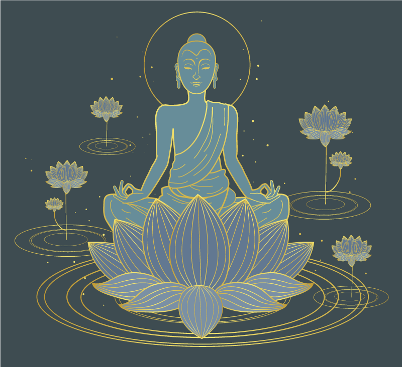 Zen plakat meditativ buddha - Tenstickers