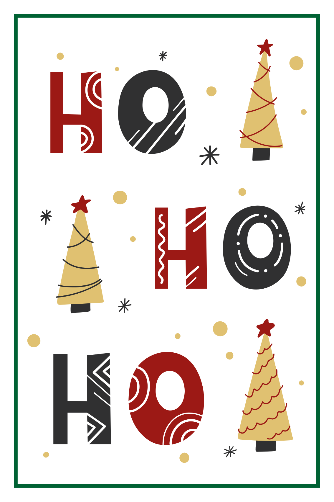 Juleplakat med ho ho ho juletekstdesign - Tenstickers