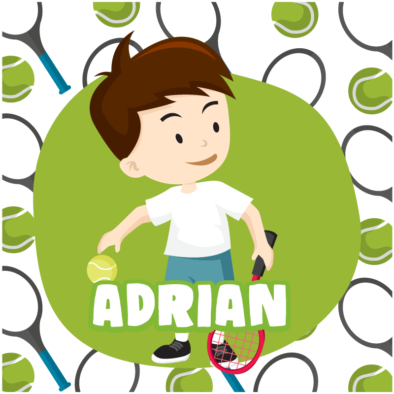 Sportsplakater barn tennisspiller med navn - Tenstickers