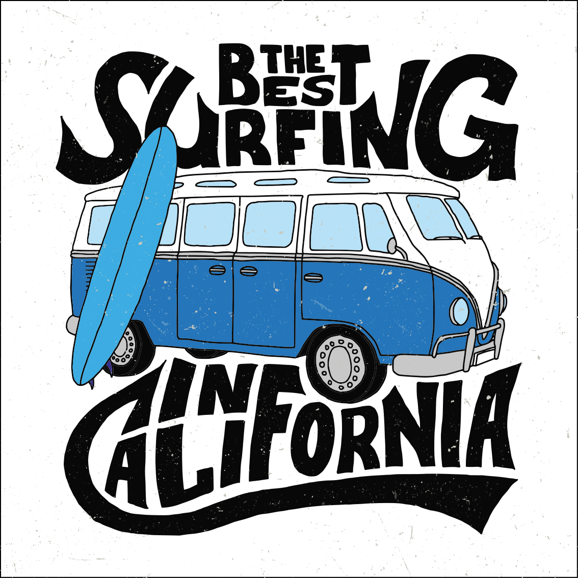 Sportsplakater surfing california van - Tenstickers