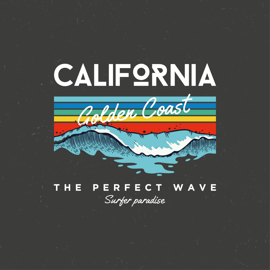 California strandbølger byplakat - Tenstickers