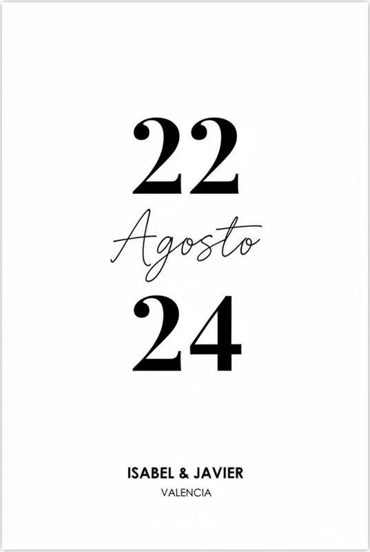 Personlig plakat minimalistisk bryllupsdato - Tenstickers