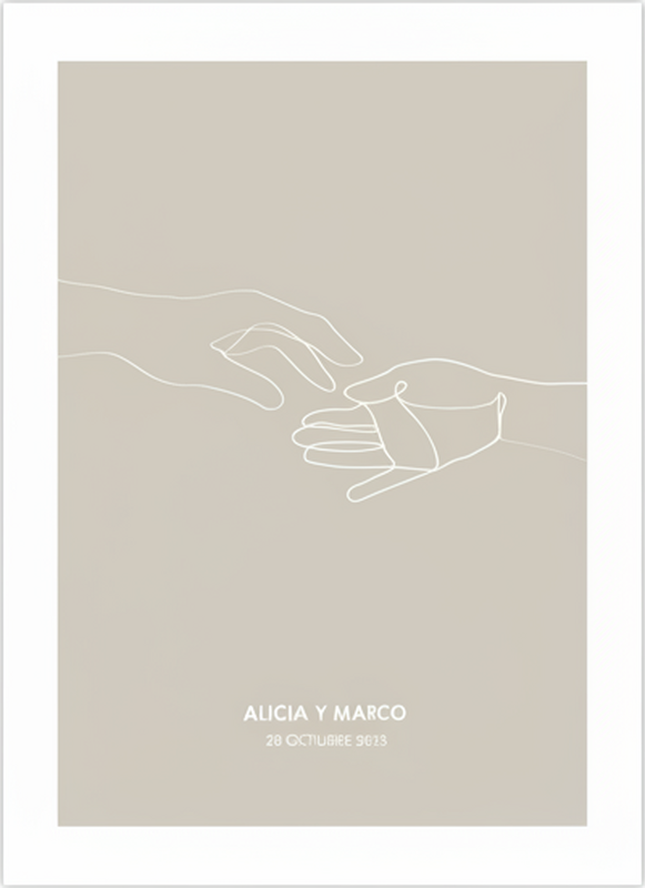 Personlig plakat minimalistiske rekke hender - Tenstickers