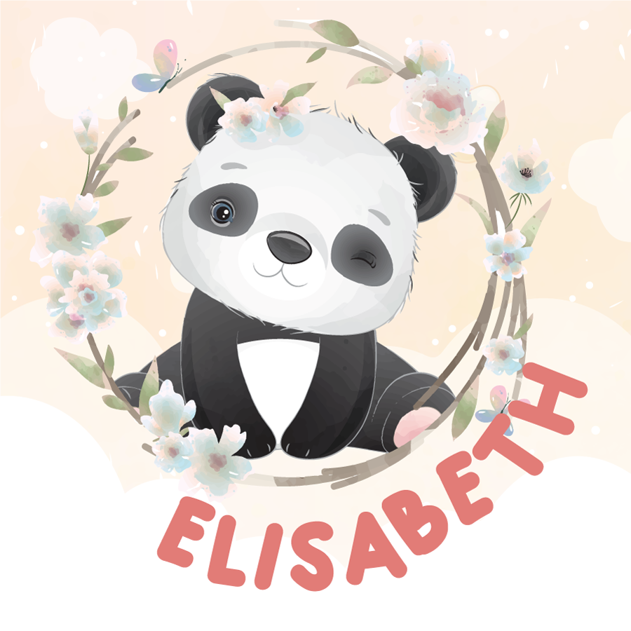Personlig plakat med søtt panda-design - Tenstickers