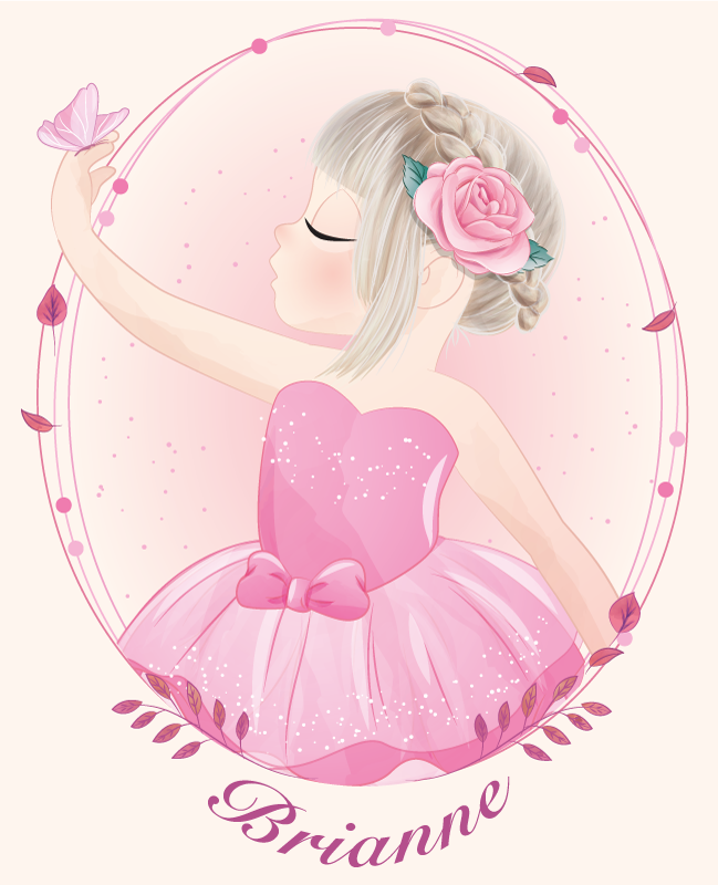 Personlig plakat dansende ballerina jente - Tenstickers