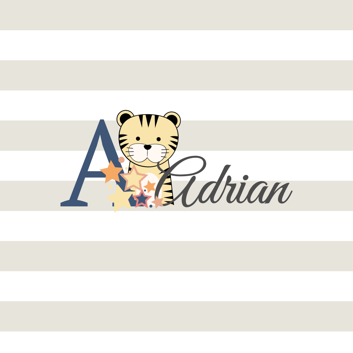 Personlig plakat adrian tiger karakter - Tenstickers
