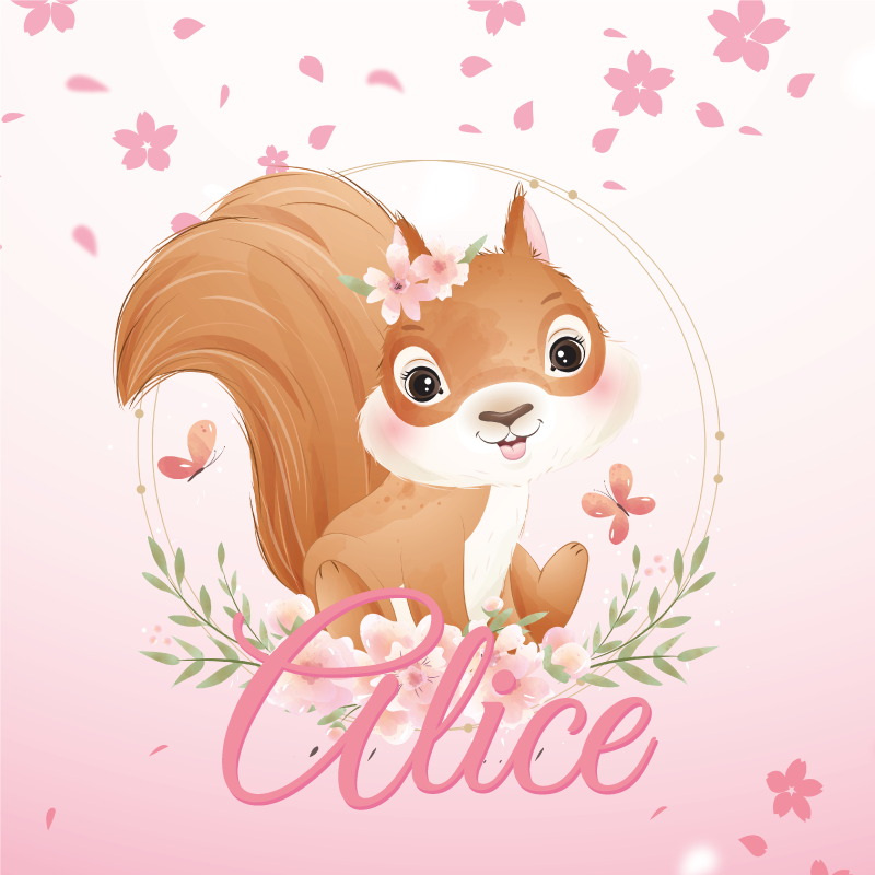 Personlig plakat med glad ekorndesign - Tenstickers