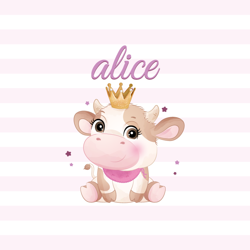 Personlig plakat søt ku prinsesse - Tenstickers
