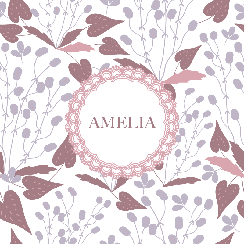 Personlig plakat med blomsternavn design - Tenstickers