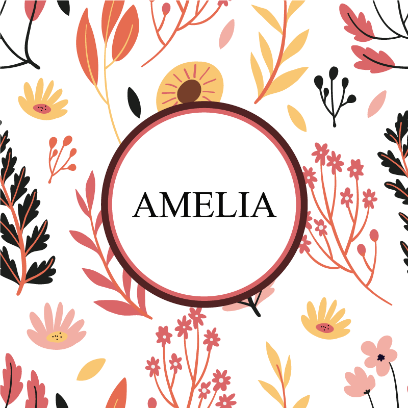 Personlig plakat med blomsterdesign - Tenstickers