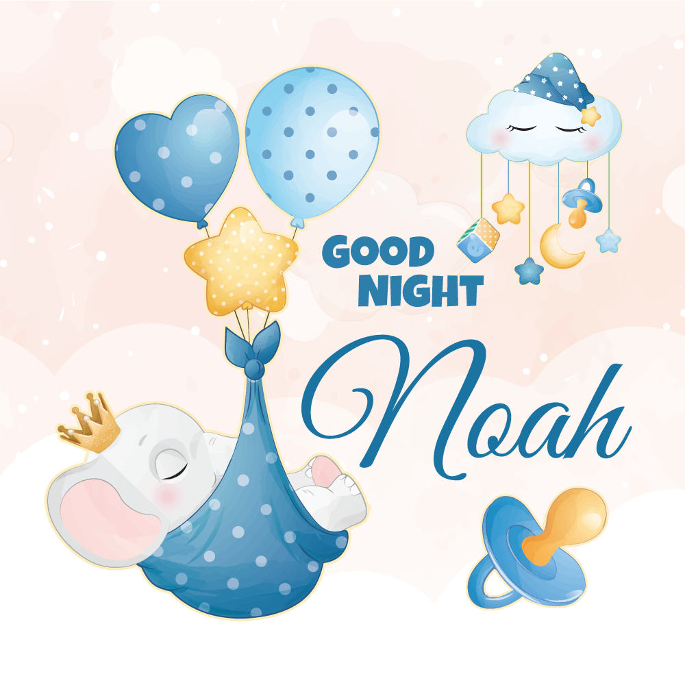 Personlig plakat god natt elefant - Tenstickers