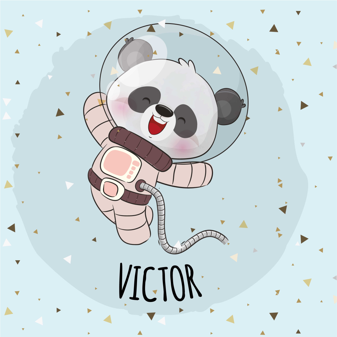 Personlig plakat glad rom panda - Tenstickers