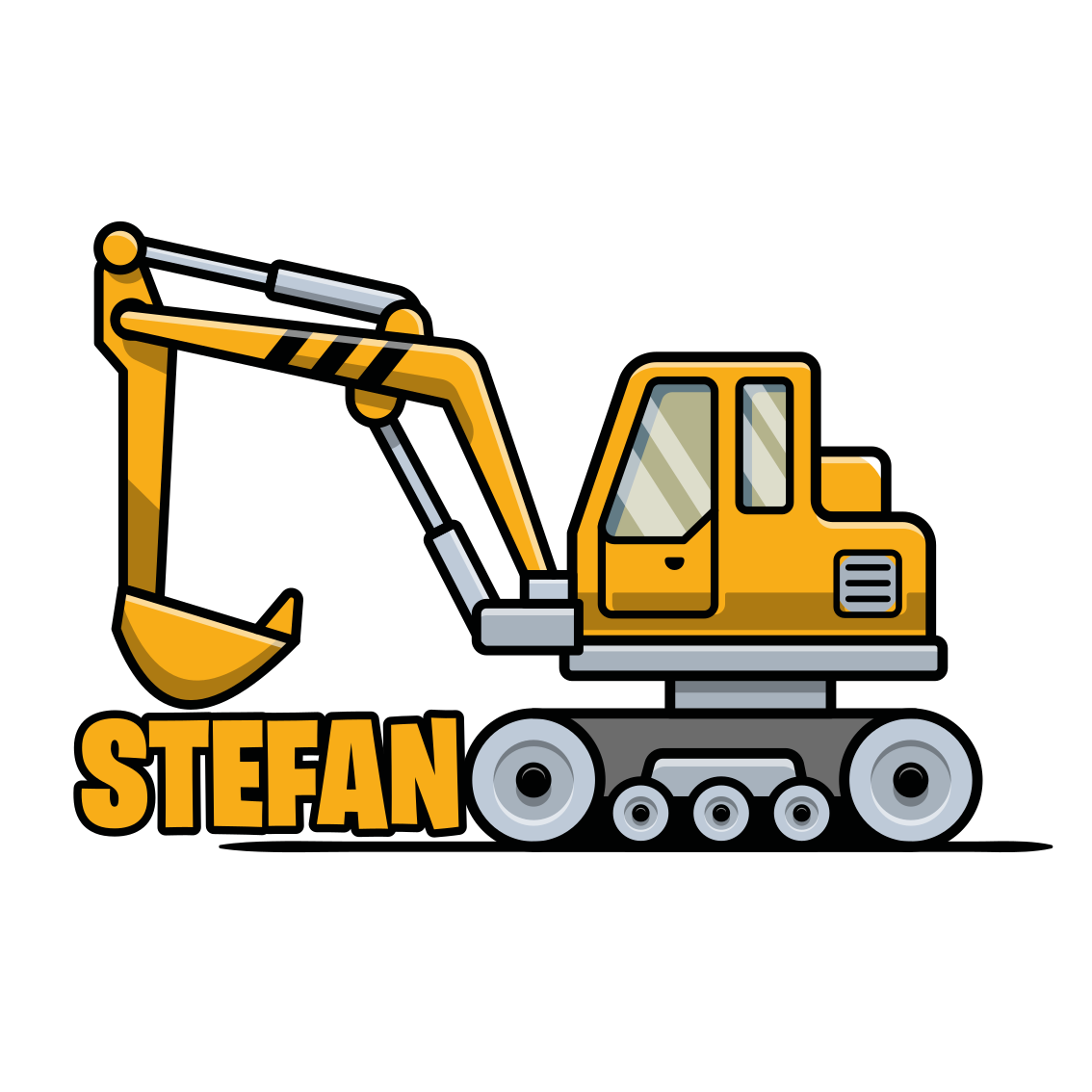 Personlig plakat gravemaskin design - Tenstickers
