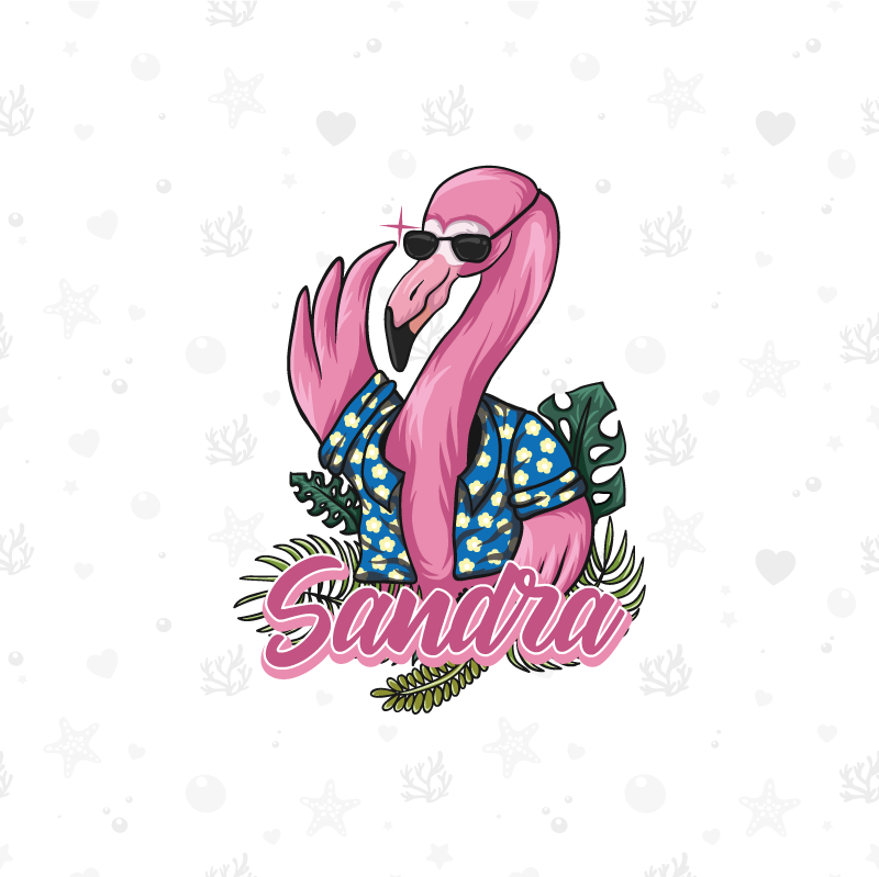 Personlig plakat med kult flamingo preg - Tenstickers