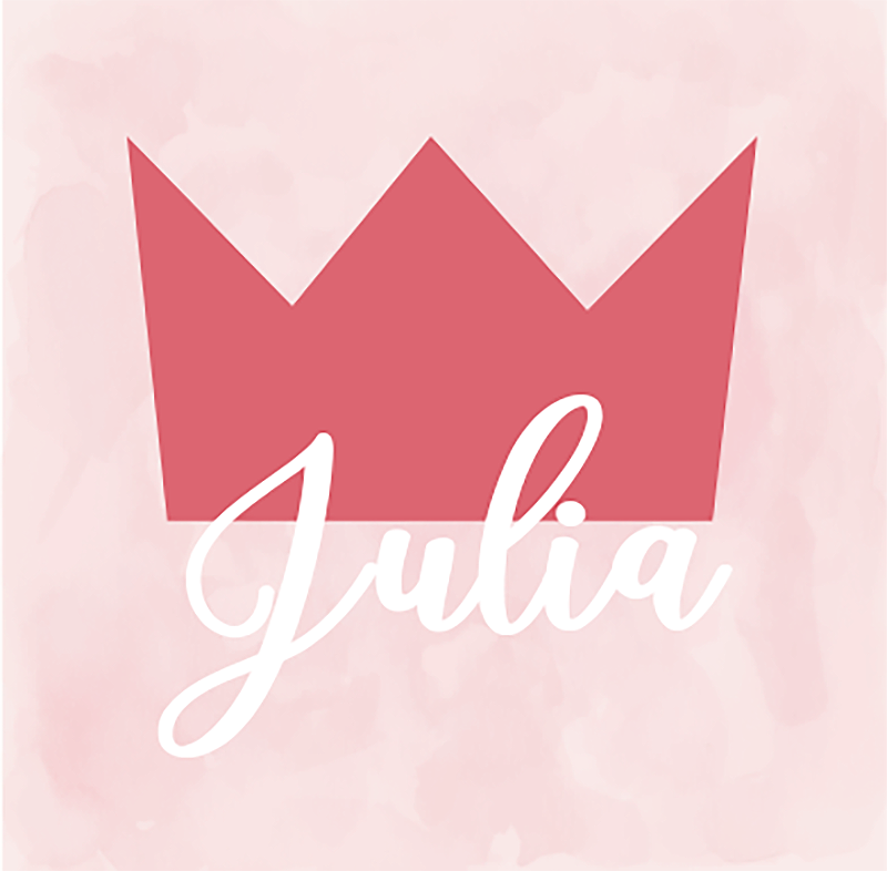Personlig plakat krone personalisering julia - Tenstickers