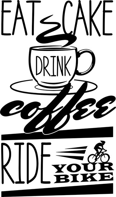 Sykkelplakat dekorativt kaffe og sykling - Tenstickers