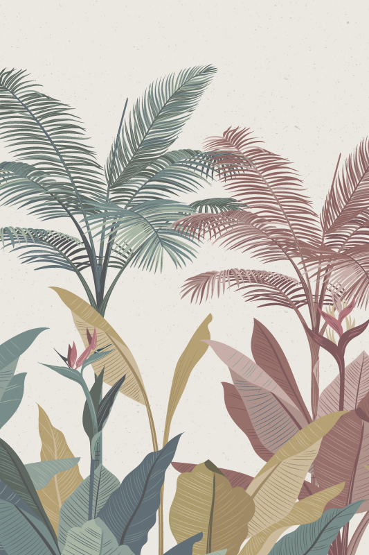 Naturplakate terrakotta tropiske planter - Tenstickers