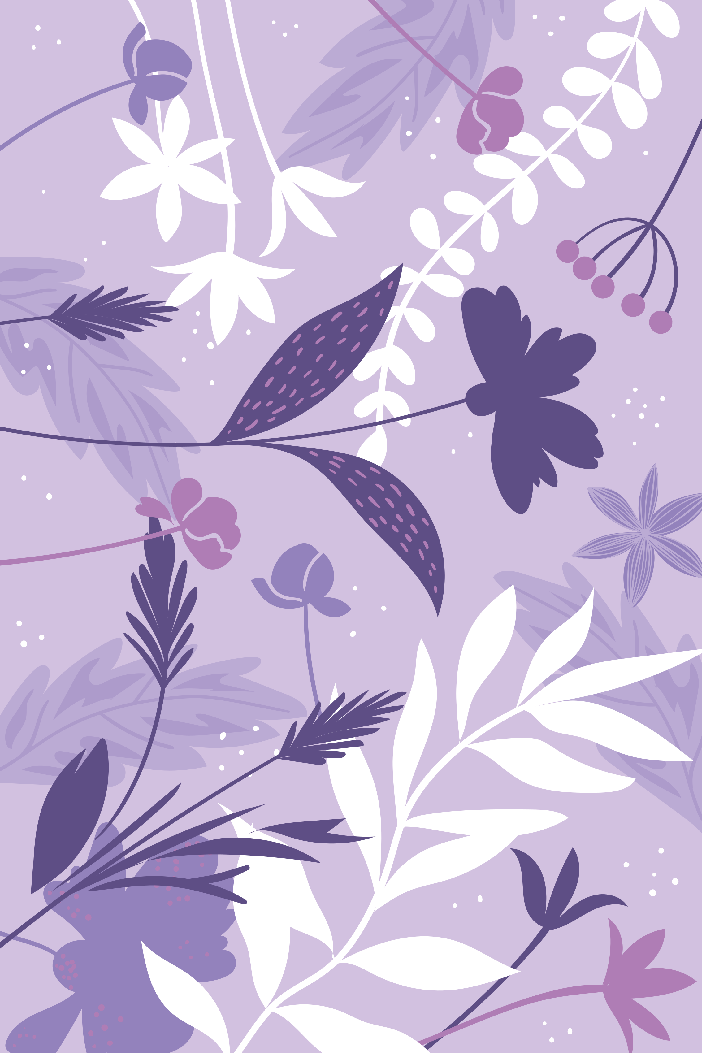 Naturplakate lilla blomster - Tenstickers