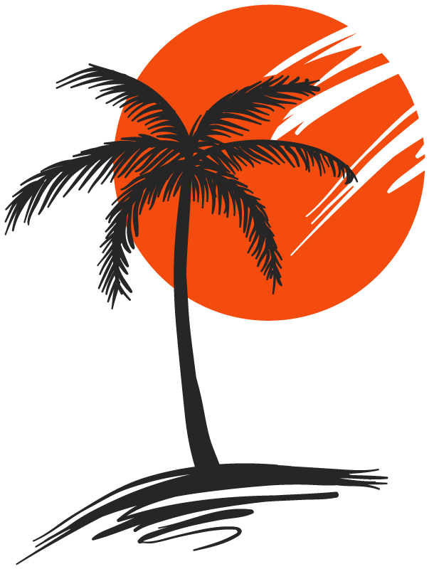 Tre plakat dekorativ palme - Tenstickers