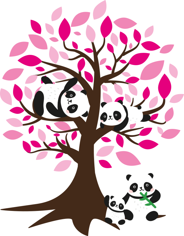 Tre plakat med pandaunger på tre - Tenstickers