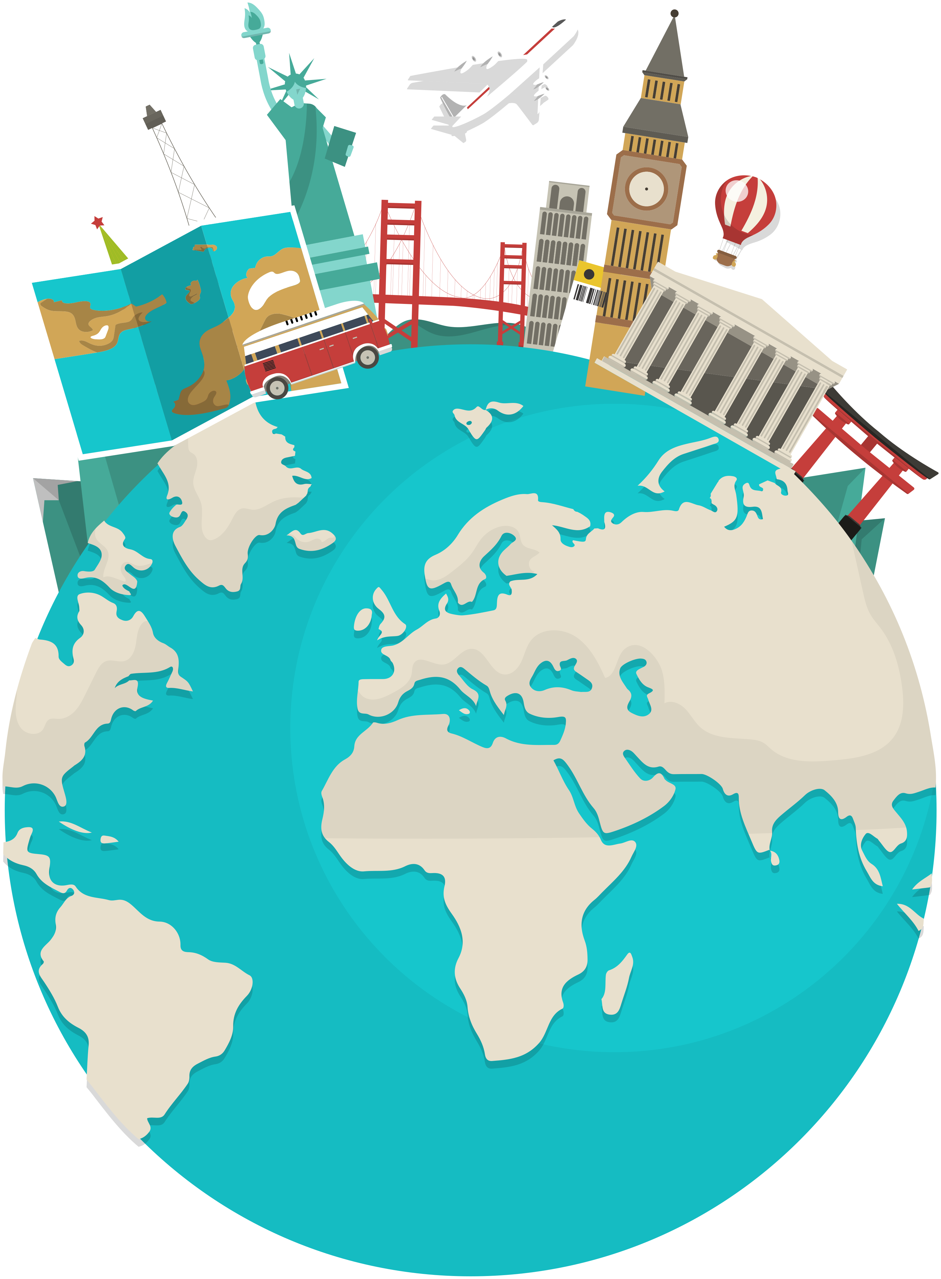 Kart plakat verdens turistkart - Tenstickers