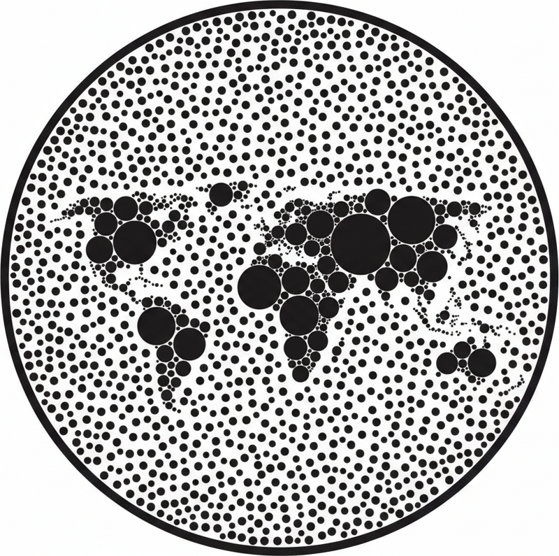 Kart plakat sirkulært globalt design - Tenstickers