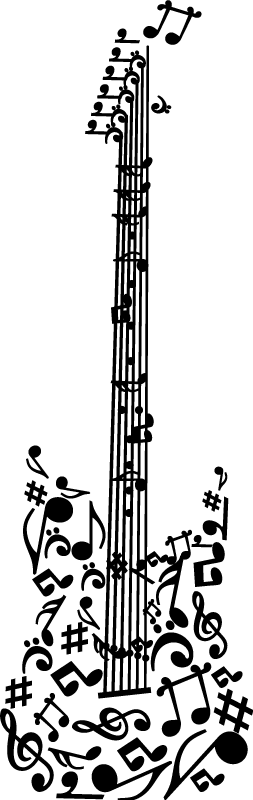 Musikalsk plakat dekorativ gitar notelinje - Tenstickers