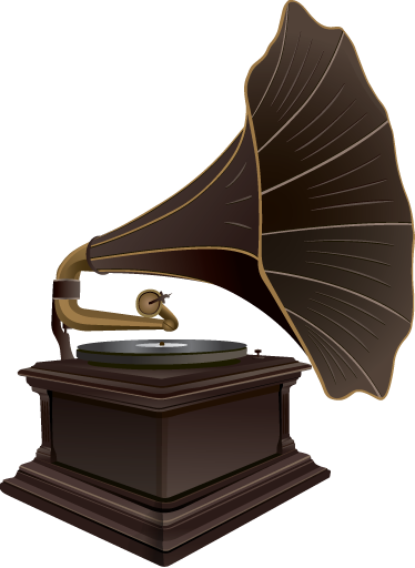 Musikalsk plakat vintage grammofon dekorasjon - Tenstickers