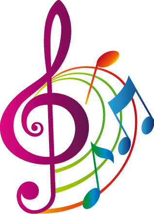 Musikalsk plakat fargerik g-nøkkel dekorasjon - Tenstickers
